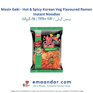 Nissin Geki – Hot & Spicy Korean Veg Flavoured Ramen Instant Noodles  – 80 gm