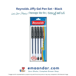 Reynolds Jiffy Gel Pen Set – Black – 5 Pc