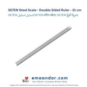 SE7EN Steel Scale – Double Sided Ruler – 31 cm – 1 Pc