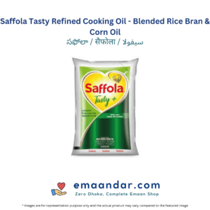 Saffola Tasty Refined Cooking Oil – Blended Rice Bran & Corn Oil – 1 L