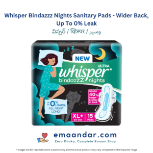 Whisper Bindazzz Nights Sanitary Pads – Wider Back, Up To 0% Leak