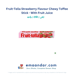 Fruit-Tella Strawberry Flavour Chewy Toffee Stick – With Fruit Juice – 45 gm