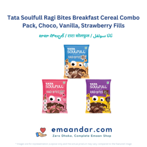 Tata Soulfull Ragi Bites Breakfast Cereal Combo Pack, Choco, Vanilla, Strawberry Fills – 140 gm