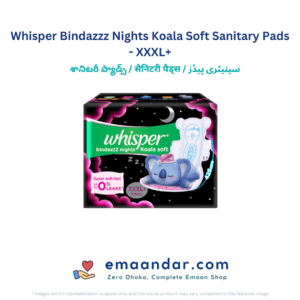 Whisper Bindazzz Nights Koala Soft Sanitary Pads  – XXXL+ – 8 Pc